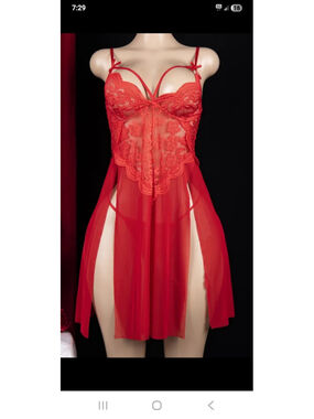 Ladies Sexy Red 2 Pc Lingerie Outfit Size 2xl